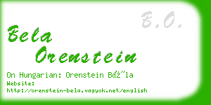 bela orenstein business card